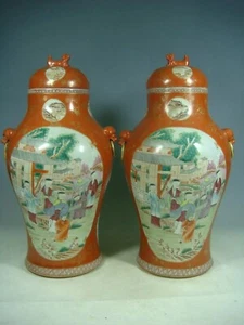 Hermoso medallón de macetas rosa dorada porcelana china - Imagen 1 de 10
