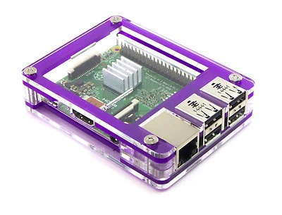 C4Labs Zebra case for Raspberry Pi 3B+,3,i2, B+ and 2B w/Power Cord - Purple - Image 1 of 4