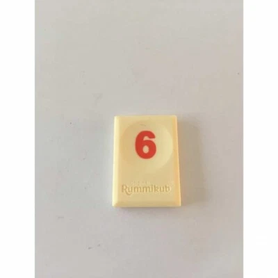 Tuile chiffre 6 six rouge pièce Rummikub Le rami des chiffres jeu de voyage - Photo 1/2