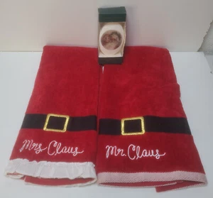Set - Mr. & Mrs. Claus Handtücher/Christmas Lasting Impressions Rose Frag. Seife - Bild 1 von 5