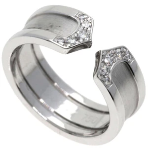 CARTIER Ring C2 ring Diamond # 48 K18 White Gold - Picture 1 of 9