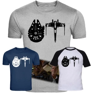 T-Shirt Star Wars inspiriert Millennium Falke und X-Wing Design Siebdruck - Bild 1 von 7