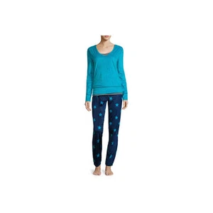Flirtitude Fleece Pant Pajama Set Juniors Size L Blue Star Msrp $54.00 New - Picture 1 of 1
