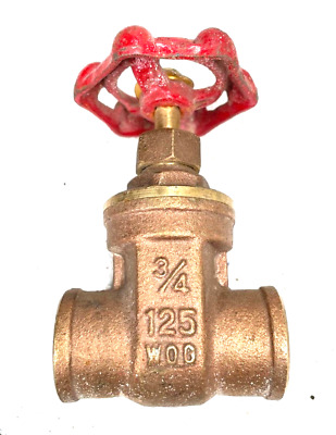 Bronze Gate Valve 3/4  CTS Solder Joint Ends 125-Psi WOG, Manual Operated • 23.89$