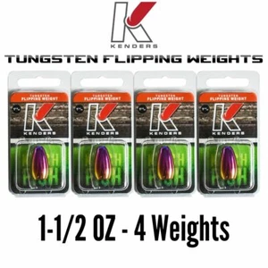 1-1/2 OZ RAINBOW METALLIC - 4 Pack (4 Weights) TUNGSTEN Flipping Weights - Picture 1 of 3