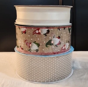 NEW 3 Rolls Holiday Kirkland Wire-edged Ribbon, 150 yards total - Picture 1 of 9