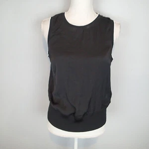 top blouse sz s black white trim sleeveless casual mossimo womens  - Picture 1 of 10
