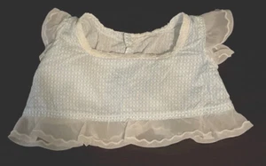 1950s Vintage Tiny Tears Doll Cloth- Baby Blue & White Ruffled Shirt For13” Doll - Picture 1 of 6