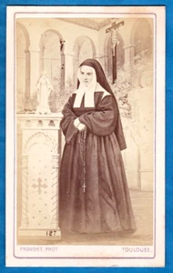 vintage cdv photo Saint Bernadette Soubirous nun Lourdes France foto 1870 Santa - Picture 1 of 2