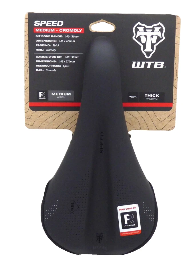 WTB Speed Saddle - Chromoly Black Medium 145mm Width Bicycle Seat