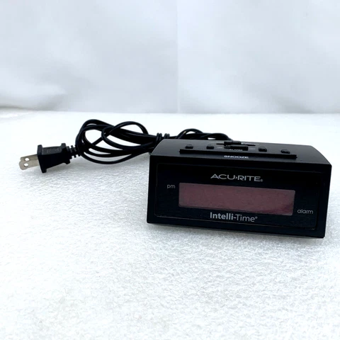 AcuRite Intelli-Time 13002 Radio Alarm Clock, Black | Works Cover