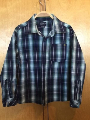 Lucky Brand Boys Long Sleeve Button Down Shirt Size 6 Plaid Navy/Green - Image 1 of 3