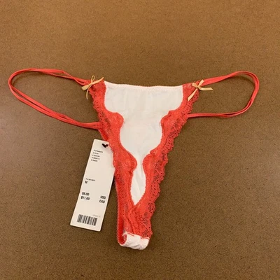 Out From Under Womens Size Medium Multi Mia Strappy Lace-Trim Thong Panty NWT - Image 1 of 4