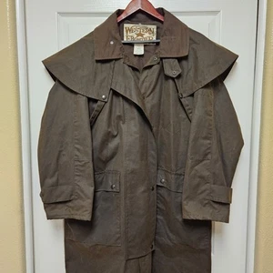 Vintage Western Frontier Cotton Canvas Western Duster Jacket Coat Size Medium - Picture 1 of 13