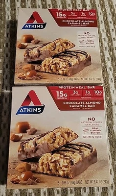 2 barras Atkins chocolate almendra caramelo (5 barras cada una) -exp: 4/26 Foto 1 de 4
