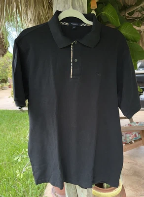 BURBERRY LONDON BLACK POLO STYLE SHORT SLEEVE SHIRT Sz L - Image 1 of 4