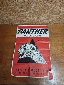 Panther Motor Cycle Original Advertising Poster Motorcycle Cycle Shop - Picture 1 of 9
