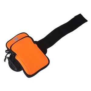 Orange Outdoor Sport Running Jogging Exercise Gym Arm Wrist Pouch Armband P EOB - Photo 1 sur 9