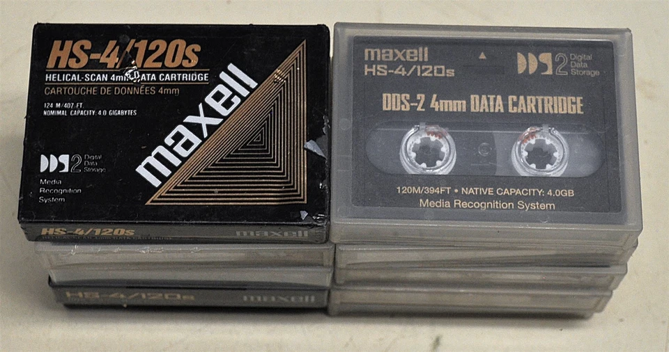 MAXELL HS-4/120S DATA TAPE 4GB SCHOOL SURPLUS QUANTY 4 PACK - Image 1 of 1