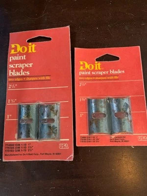 PAINT SCRAPER BLADES 1-3/4" 2-edge Lot x2pks of 2 Do It Best 775185 - Image 1 of 4