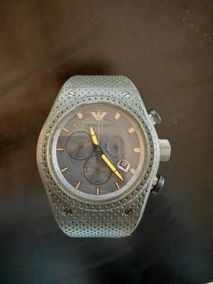 EMPORIO ARMANI AR6118 СЕРЫЙ ХРОНОГРАФ WR 50 М ДАТА МУЖСКИЕ ЧАСЫ - Изображение 1 из 4