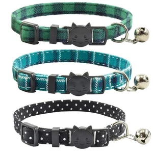 Breakaway cat Collars with Bell, Set of 3, Durable & Safe Cute Kitten Collars... - Picture 1 of 7