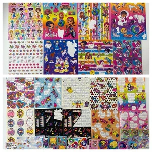 Vintage Lisa Frank Sticker Partial Sheets Hearts Bears Rainbow Dog Ballerina Lot - Picture 1 of 24