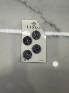 La Mode Blue Multi-color Design Buttons - Made In France - Picture 1 of 5