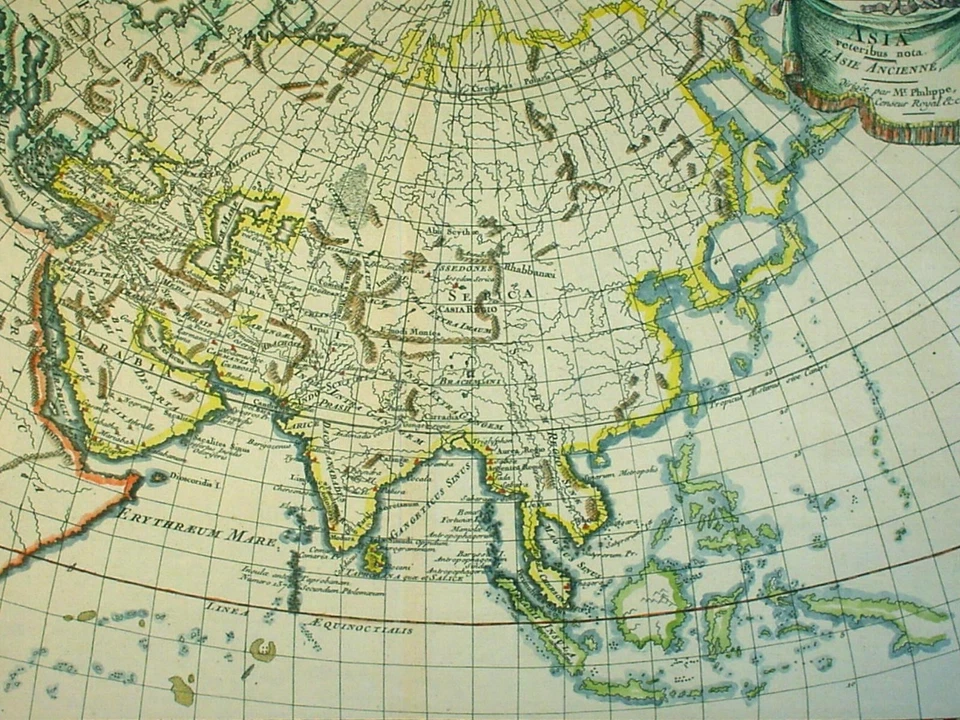 ASIA L´Asie ANCIENNE nach Mr. PHILIPPE orig color.Kupferstich von MOITHEY, 1787 - Bild 1 von 1