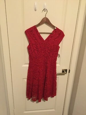 NUEVO Mujeres Roz & Ali DRESSBARN Lentejuelas Encaje Elástico Acampanado Vestido de Cóctel 8 PETITE Foto 1 de 4