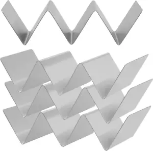 4 Pack Tacos Shell Holder Stand Serving Tray Plate Steel Holds 3 Shells Mexican - Picture 1 of 11