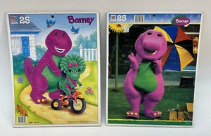 25 Piece Barney Baby Bop Children’s Puzzles 1993 1999 MB Hasbro Lot Of 2 Vintage - Picture 1 of 16