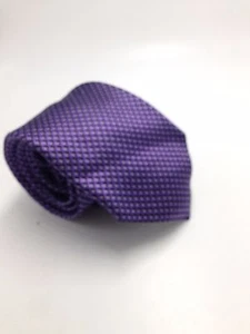 $105 Sean John Mens Necktie Check Dot Black Purple Gray Casual Neck Tie 60x3.25 - Picture 1 of 5