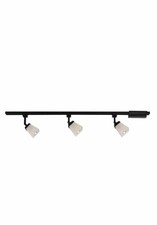 Hampton Bay 3-Light Matte Black Linen Glass Linear Track Lighting Kit