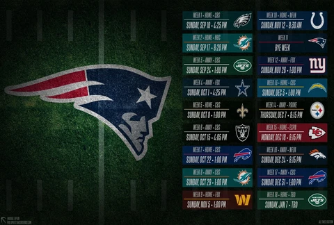 2023 NFL New England Patriots Football Schedule Magnets (Multiple Sizes) Cover