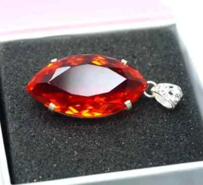 Gemas sueltas colgante de plata maciza 925 topacio naranja 94,95 quilates corte marquesa natural Foto 1 de 4