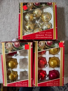 15 Vintage Glass Ball Christmas Ornaments American Imports New York - Picture 1 of 1