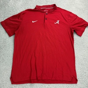 Alabama Crimson Tide Nike Dri Fit Polo Manga Corta Rojo Fútbol Talla L - Imagen 1 de 7