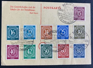 1946 Berlin Germany Postcard First Day Cover FDC German Conference FDGB - Picture 1 of 2