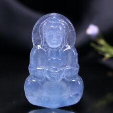 Perfect High Ice Chinese Transparent Jade Precision Carved Guanyin Pendant M687