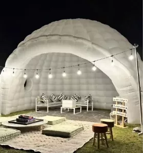 6m Tragbares LED Aufblasbares Iglu Kuppelzelt Festzelt Überdachung Unterstand für Ausstellung - Bild 1 von 12
