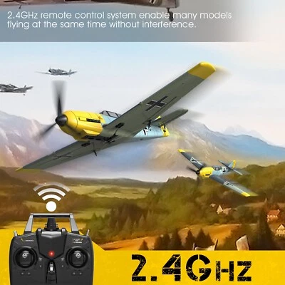 Volantex BF109 Fighter 4CH RC Plane Wingspan 400mm 6Axis Gyro One Key Airplane - Image 1 of 4