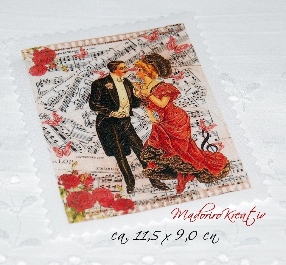 Applikation nostalgische Aufnäher Patch Hochzeit Wedding Liebspaar Vintage No. 8 - Bild 1 von 1