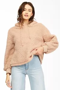 Billabong Ladies Warm Sand Still Cozy Sherpa Pullover Hoodie NWT Choose Size - Picture 1 of 4