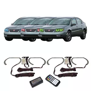 RGB Multi Color Angel Eye Headlight Halo kit for Saturn Ion 03-07 - Foto 1 di 6
