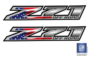 2014 2015 2016 17 18 GMC Sierra American Flag Z71 Off Road Bed Side Decal Set - Picture 1 of 1
