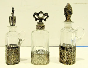 3er Set antikes Netz Metall und Glas Kruzifix Set Hanau und Italienisch - Bild 1 von 14
