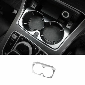 Consola central plateada ABS marco de taza de agua borde para Benz Clase C W205 2015-2021 - Imagen 1 de 6