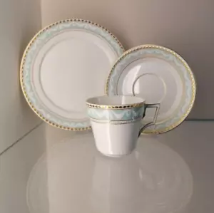 Servizio caffè KPM Berlin Kurland Dekor 26 3 pezzi ottimo 1. Wahl Mint Gold - Foto 1 di 18