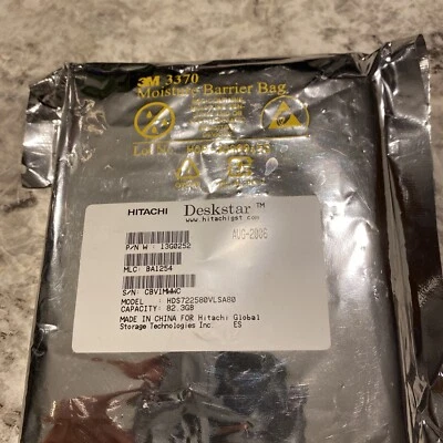 Deskstar Hitachi 82.3 GB Hard Drive 7200 Rpm New HDS722580VLSA80 80 GB - Image 1 of 4